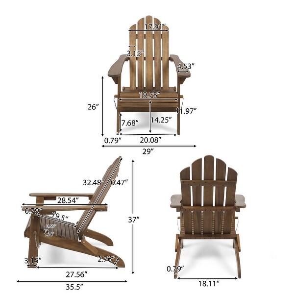 Hollywood Foldable Acacia Adirondack Chair by Christopher Knight Home