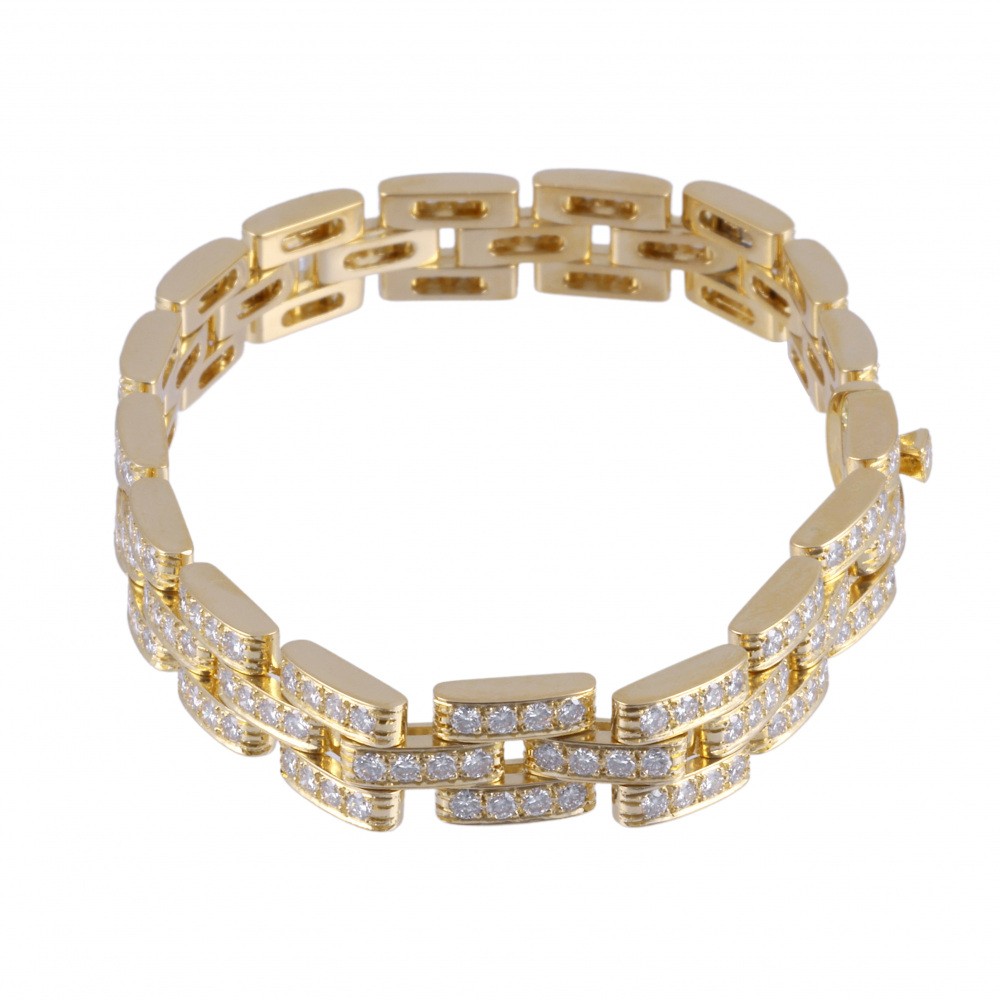 Cartier Mayon Pantale Bracelet 18K Yellow Gold Diamond