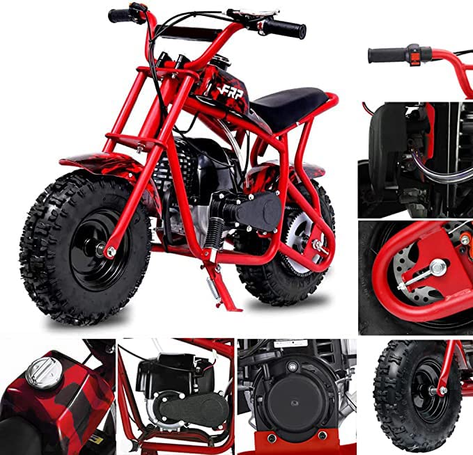 FRP DB003 50CC 2-Stroke Kids Dirt Off Road Mini Dirt Bike, Kid Gas Powered Dirt Bike Off Road Dirt Bikes, Gas Powered Trail Mini Bike - Ultra Edition