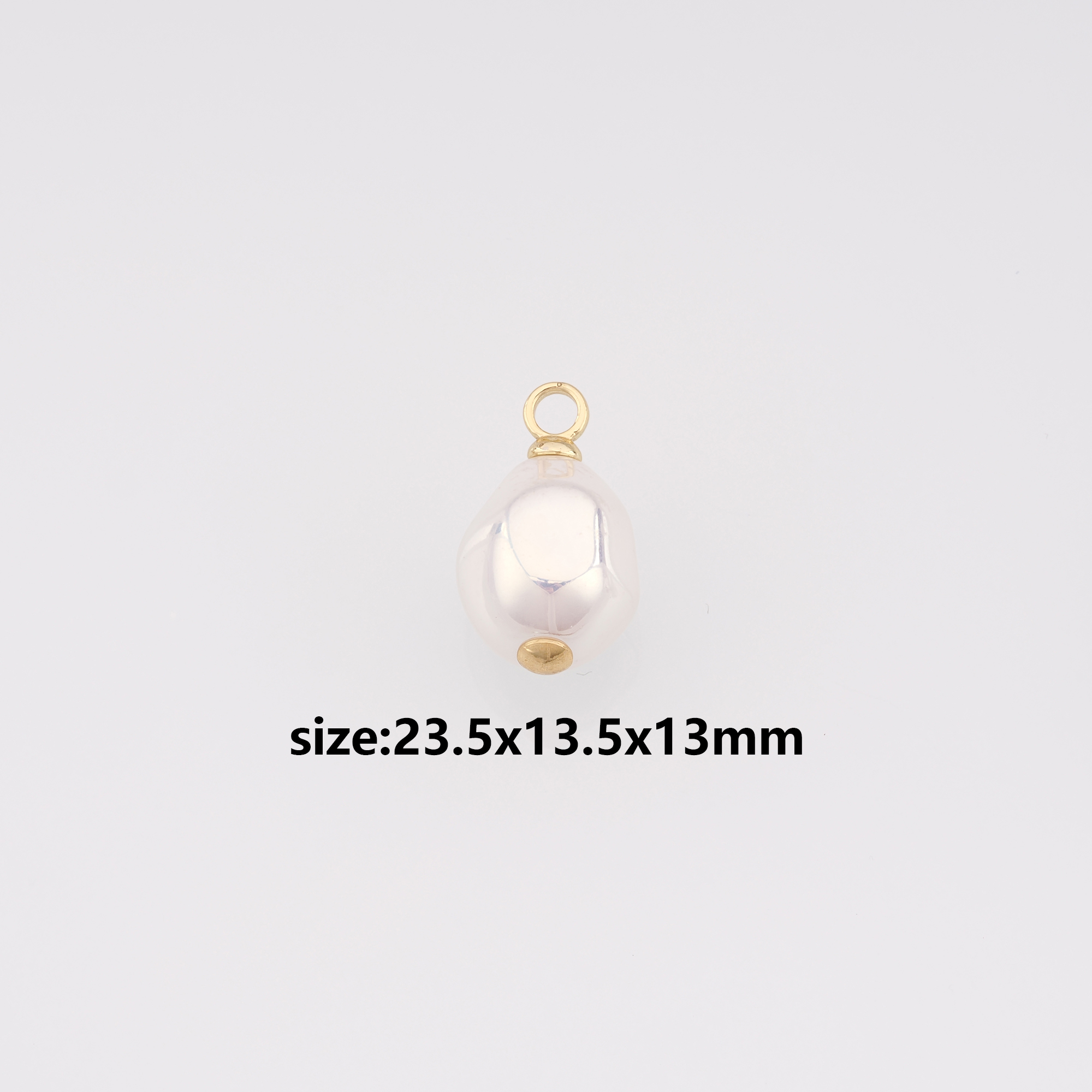 18K Gold Filled Pearl Pendant,Pearl Charm Earrings Necklace for DIY Jewelry Making Supply