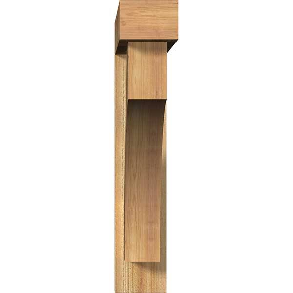 Ekena Millwork BKT0604X32X32WTL05RWR 6x22W x 32x22D x 32x22H Westlake Block Rough Sawn Bracket w/ Offset Brace, Western Red Ceda