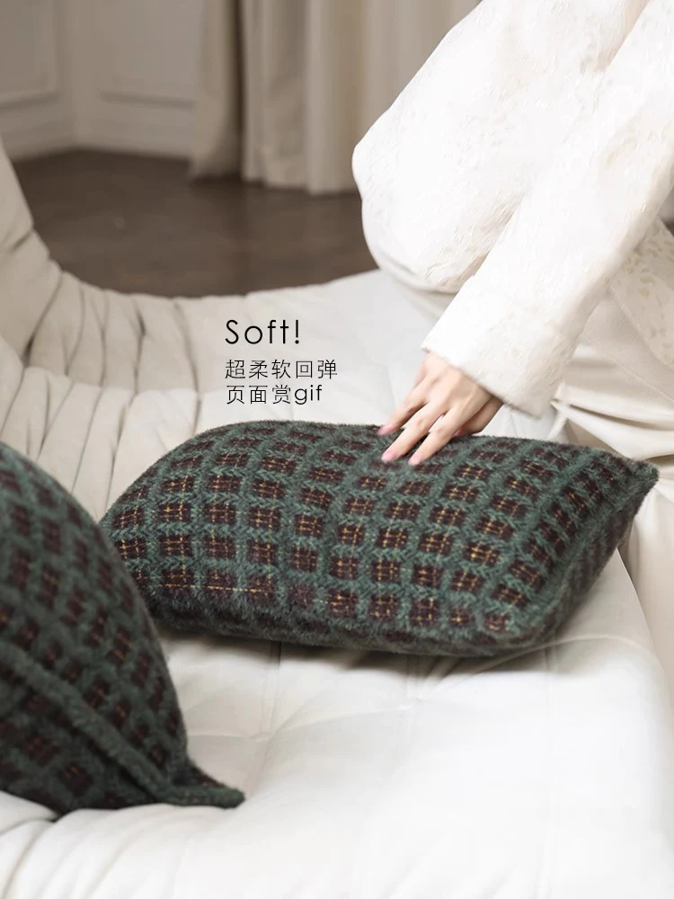 BD093 (Waist Support) - CH@NELVintage Paris Pine Green Lumbar Pillow, Bedside Pillow