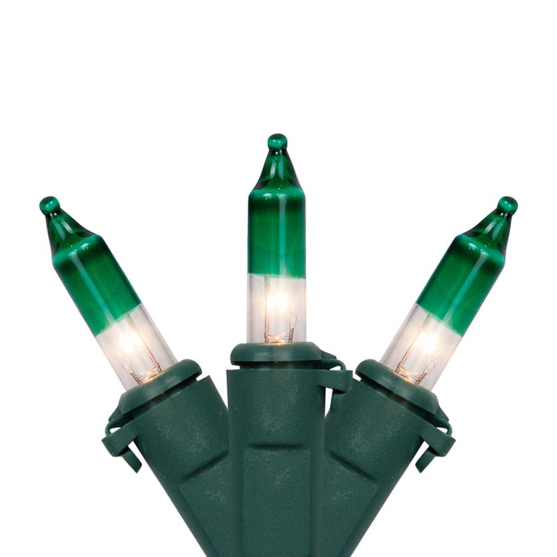 Northlight Mini Christmas Light Set - Clear with Green Tip - 10' Green Wire - 50ct