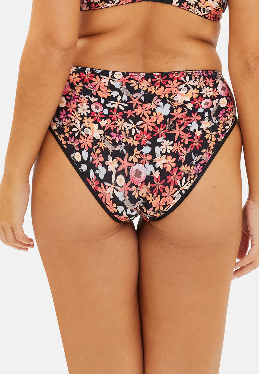 Slip Ava Fantaisie Imprimé Floral Noir