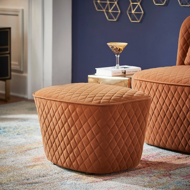 Schroeder Orange Fabric Ottoman Orange Inspire Q