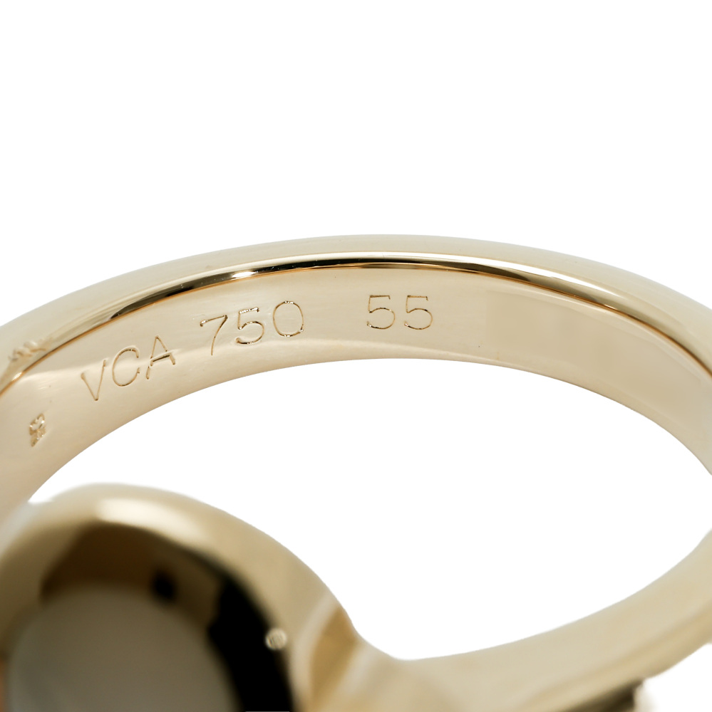 Van Cleef & Arpels Pure Alhambra Ring 18K Yellow Gold Mother of Pearl VCARA35900