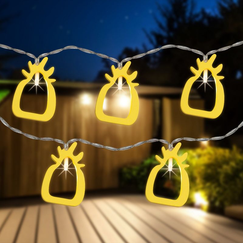 Northlight LED Pineapple Patio Light Set - Yellow - 4' Clear Wire - 10pcs