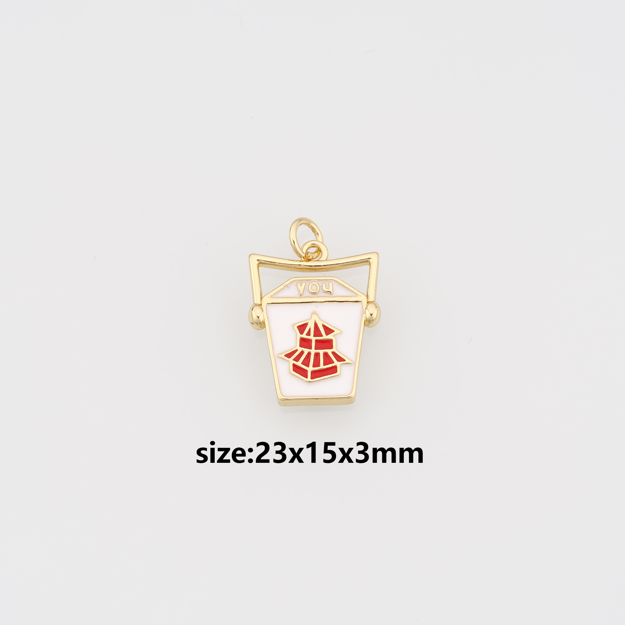 18K Gold Filled Bucket Pendant,Enamel Bucket Charm Earrings Necklace for DIY Jewelry Making Supply