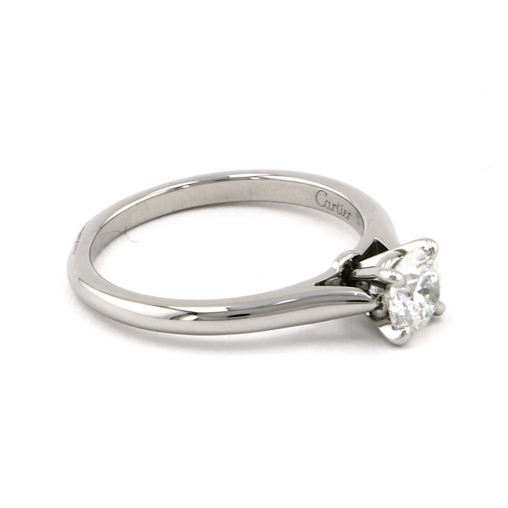 Cartier Solitaire Platinum Diamond Ring