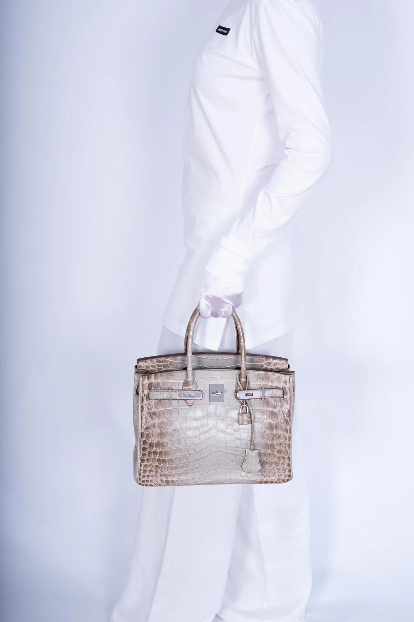 Hermès Birkin 30 Gris Cendre Himalaya Matte Niloticus Crocodile Palladium Hardware