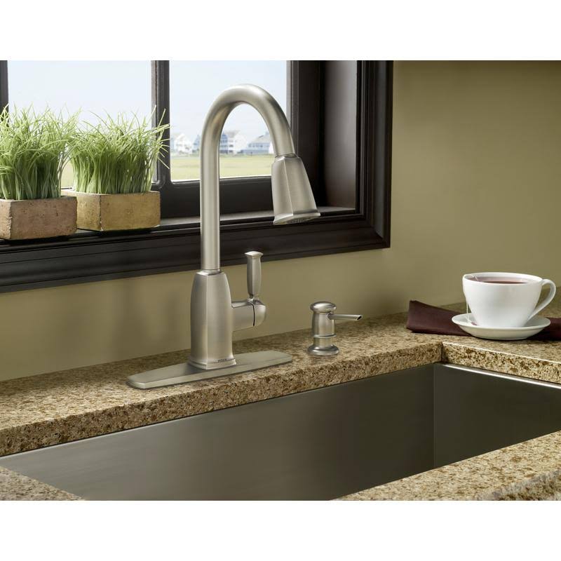 Moen Wellsley One Handle Stainless Steel Pulldown Kitchen Faucet