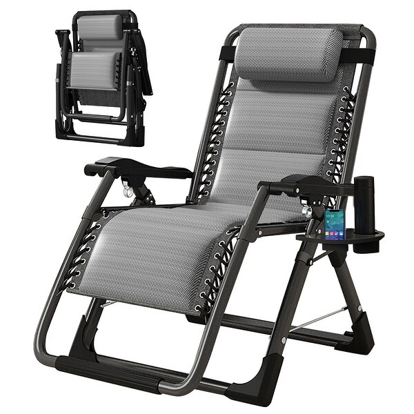 DoCred Zero Gravity Chair,Folding Lawn Chaise Recliner Lounge Chair
