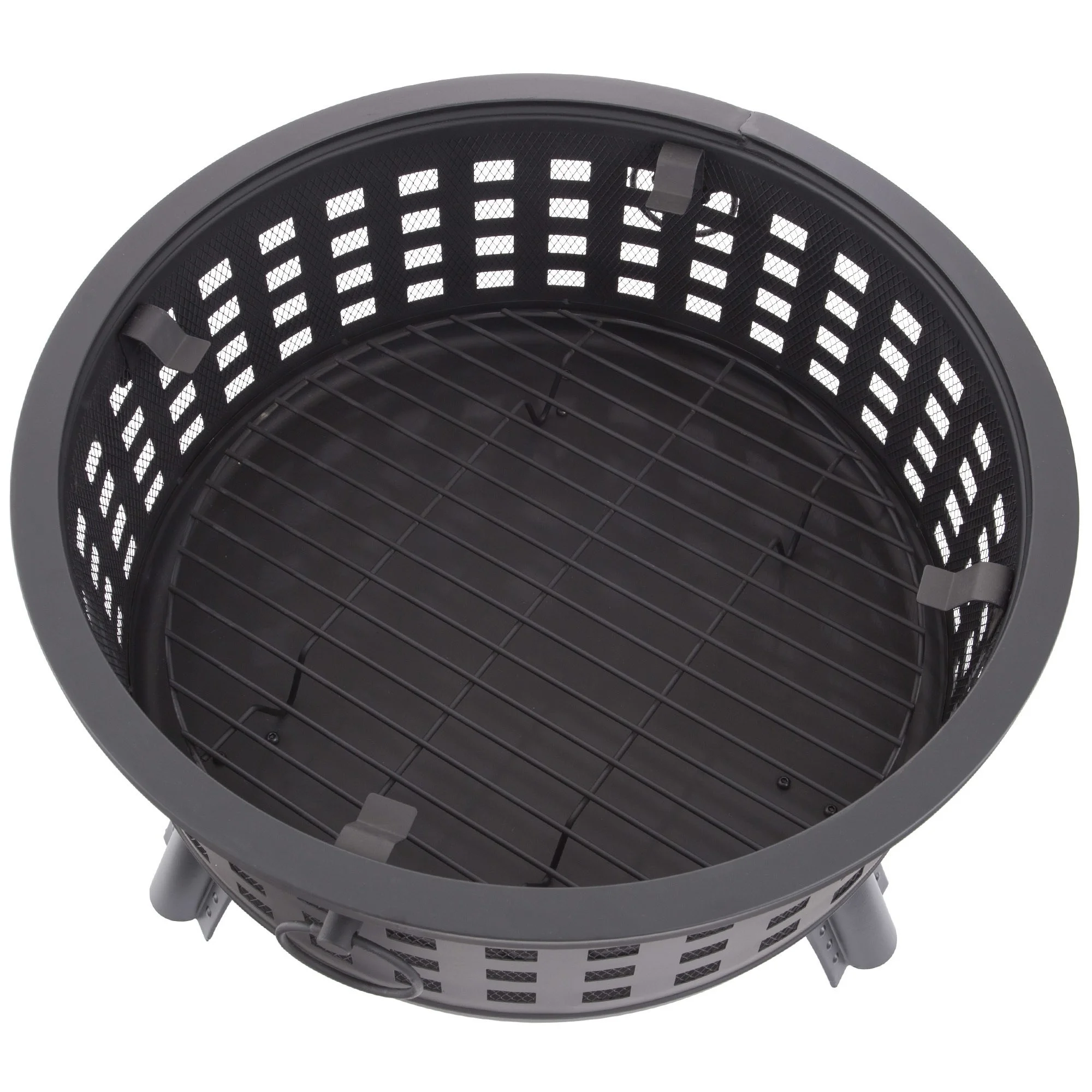 Pure Garden Fire Pit Set, Wood Burning Pit - Includes Spark Screen and Log Poker 26