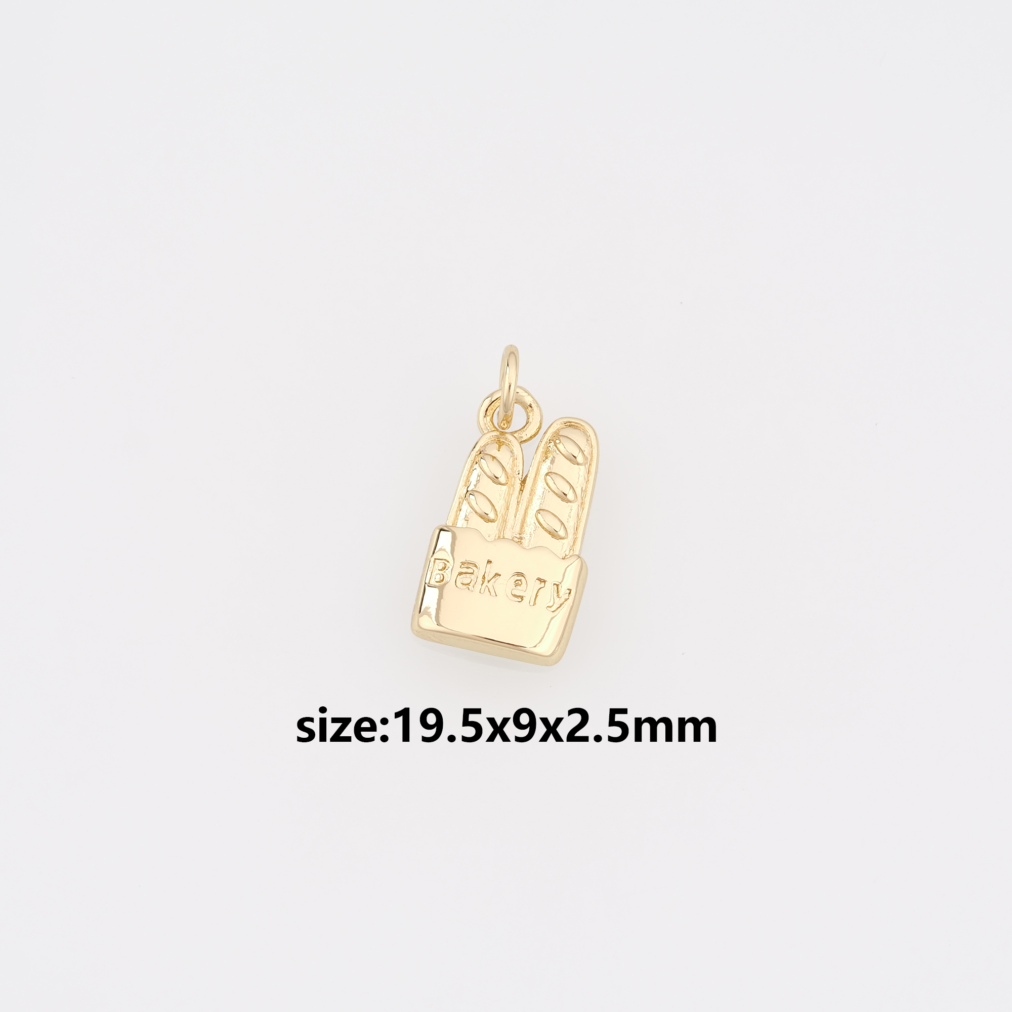 18K Gold Filled French Bread Pendant,Bread Charm Earrings Necklace for DIY Jewelry Making Supply