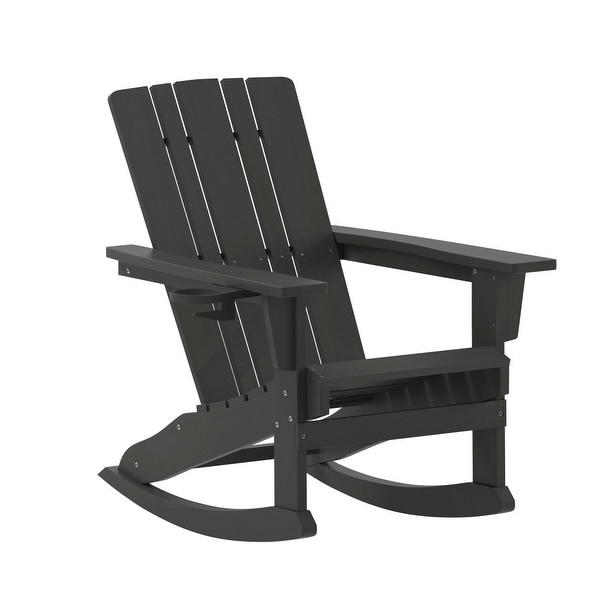 Commercial AllWeather Rocking Adirondack Chair with Swiveling Cupholder