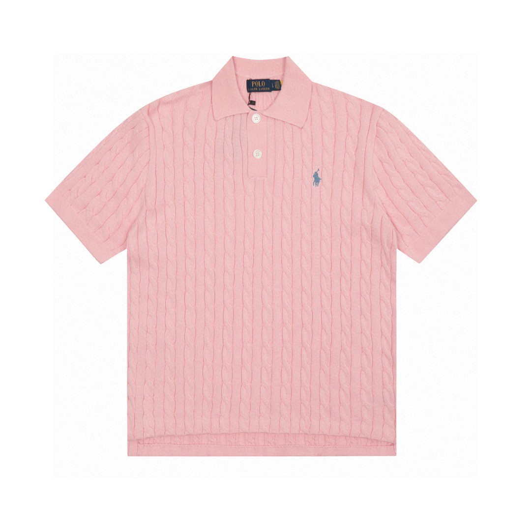 Ralph Lauren solid color embroidered knit short sleeve - cnluxepick