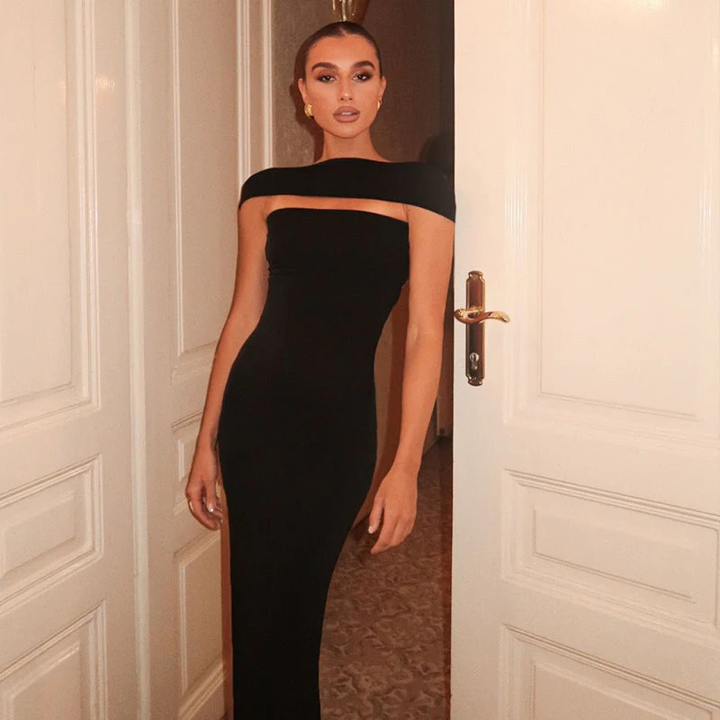 Off Shoulder Backless Maxi DressClistos