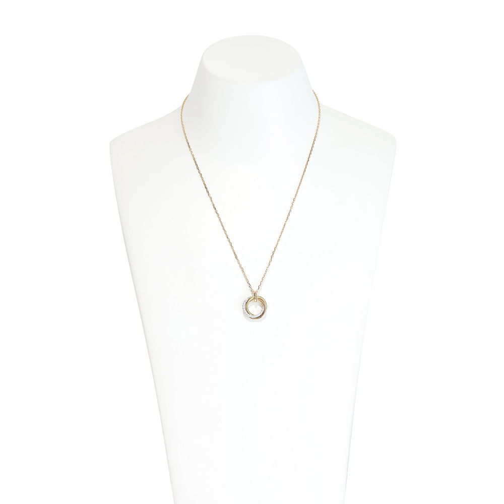 Cartier Trinity Necklace Tri-Gold Diamond B7224586