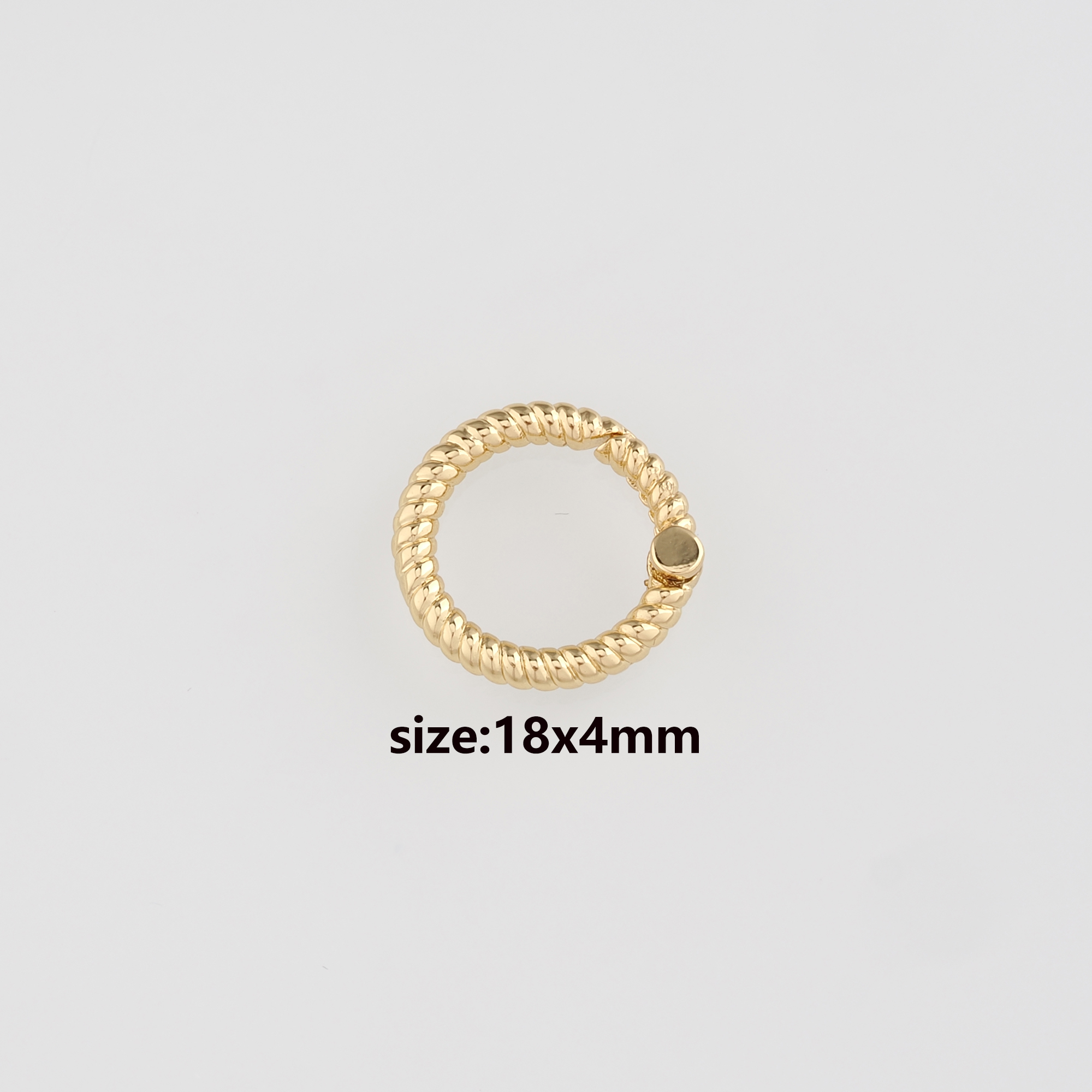 18K Gold Filled Round Spring Clasp,Push Gate Buckle Bracelet Necklace for DIY Jewelry Finding Necklace Bracelet