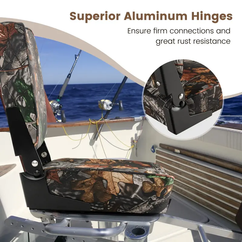 Two Low-Profile Folding Fishing Seats – Compact Boat & Dock Chairs