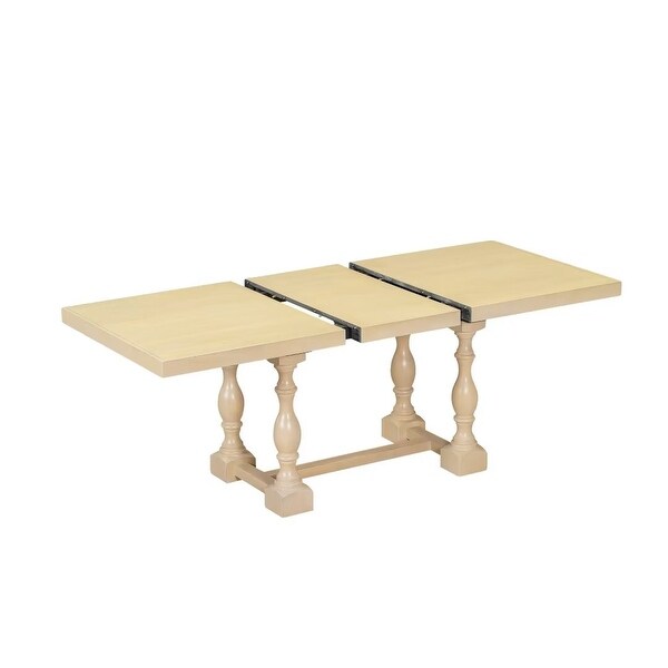 Extendable Dining Table Set with Removable Leaf,Padded Chairs and Bench