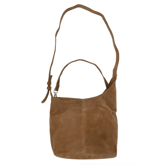 Gina Benotti Damen Veloursledertasche im Hobo-Style