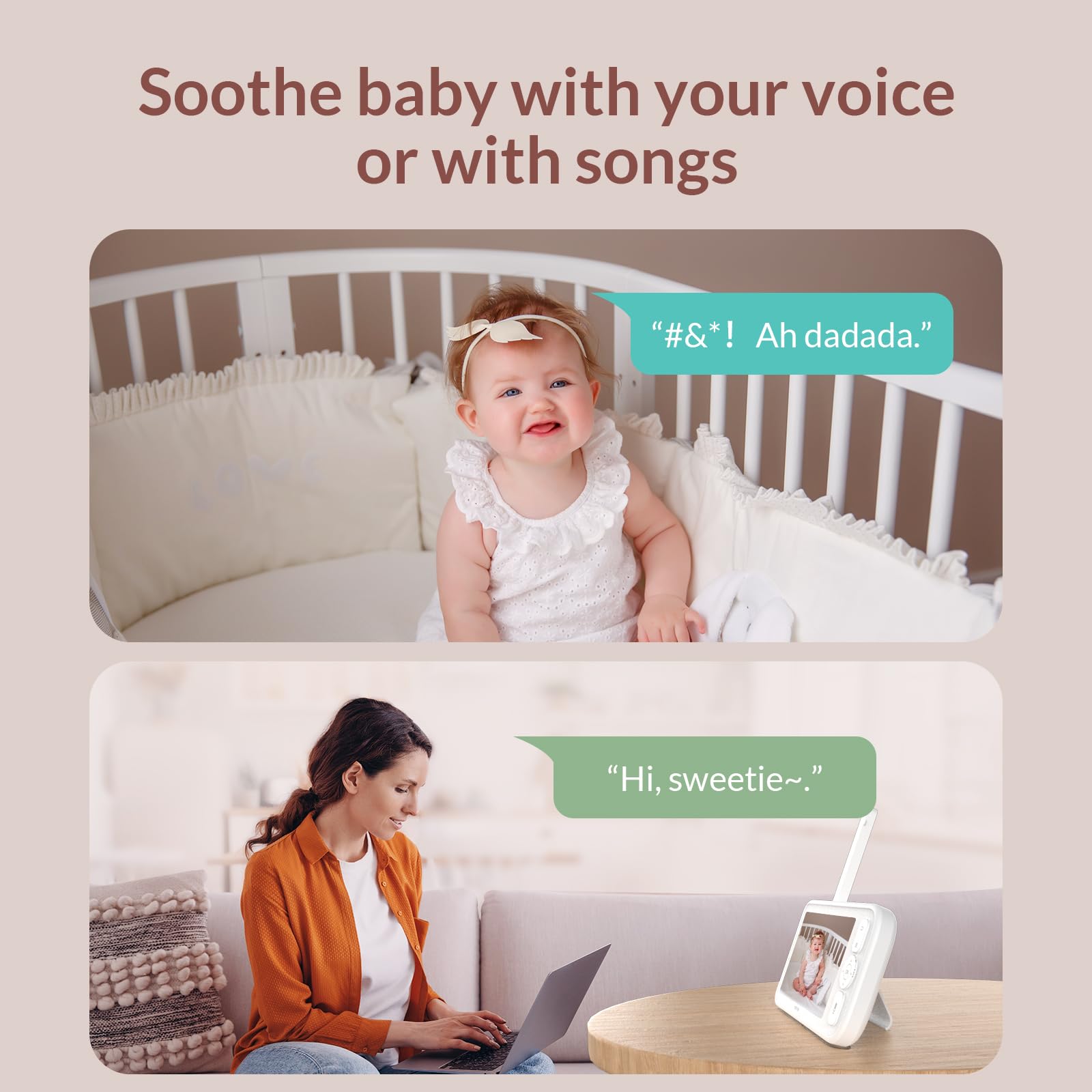 NETVUE Video Baby Camera Monitor Peekababy bracket scenarios Detection