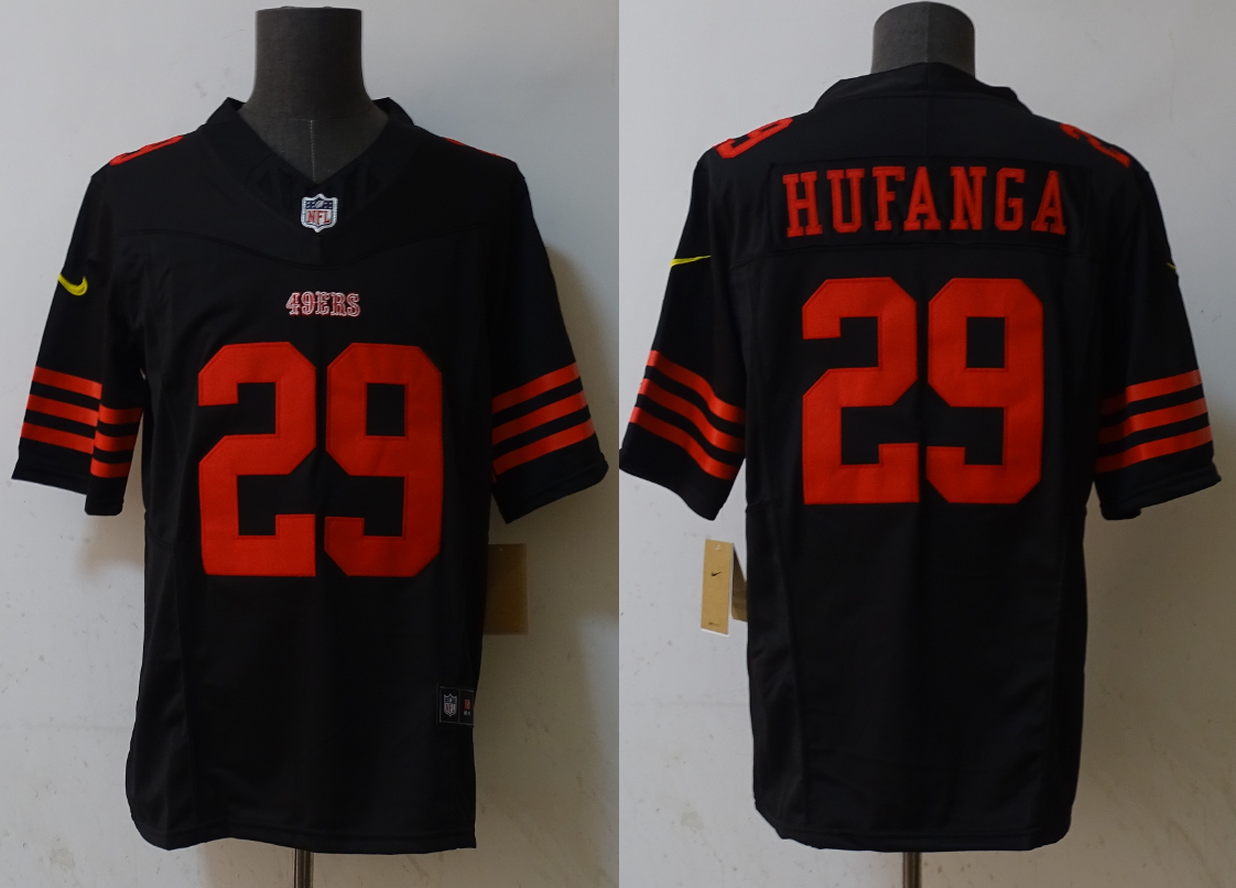 Men's San Francisco 49ers Talanoa Hufanga #29 Black Game Jersey