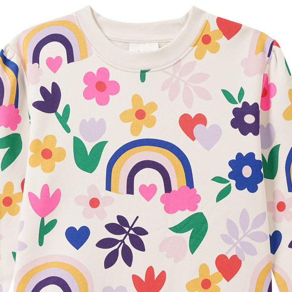 Famy Mädchen Sweatkleid mit Allover-Print