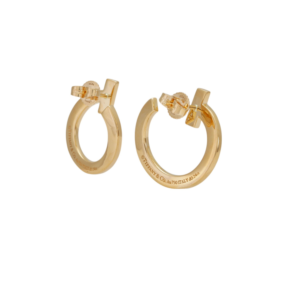Tiffany & Co. Tiffany T One Open Hoop Earrings 18K Yellow Gold 68408083