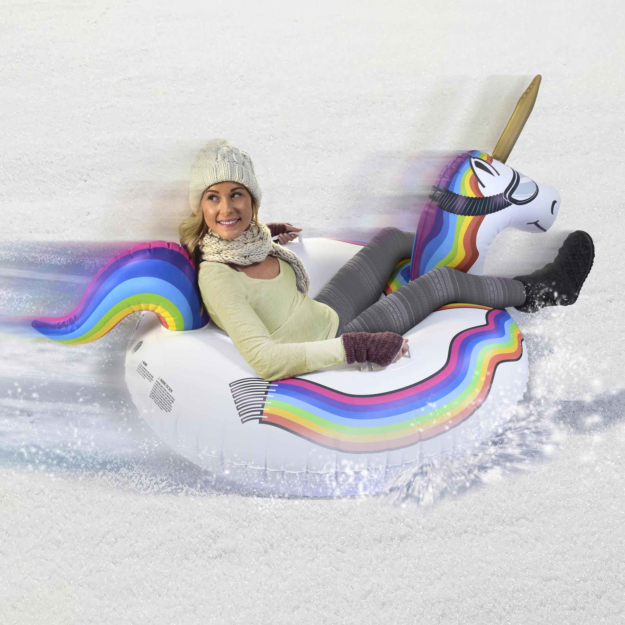 GoFloats Winter Snow Tube – Unicorn – The Ultimate Sled & Toboggan