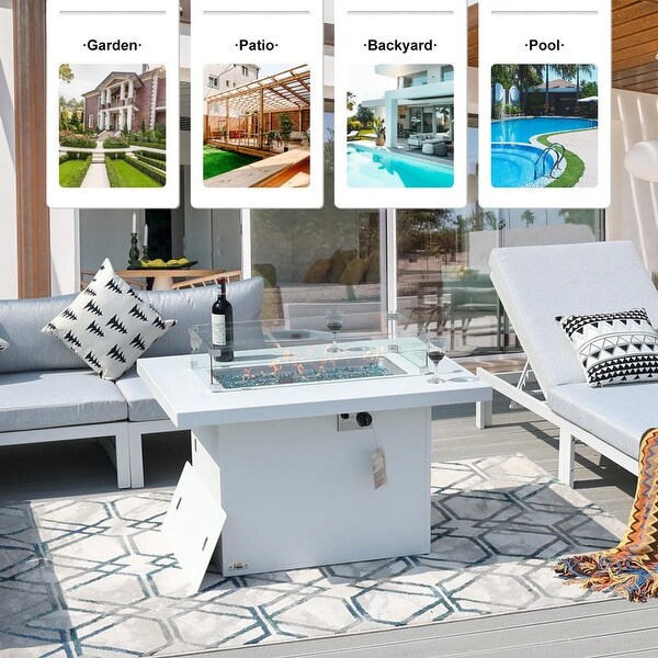 Nicesoul White Aluminum Modern Patio Furniture Sectional Sofa Set with Cushion