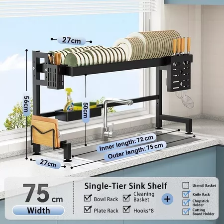 1/2 Layers Over Sink Dish Drainer Dish Rack Multipurpose Rack Sink Rack Kitchen Organizer