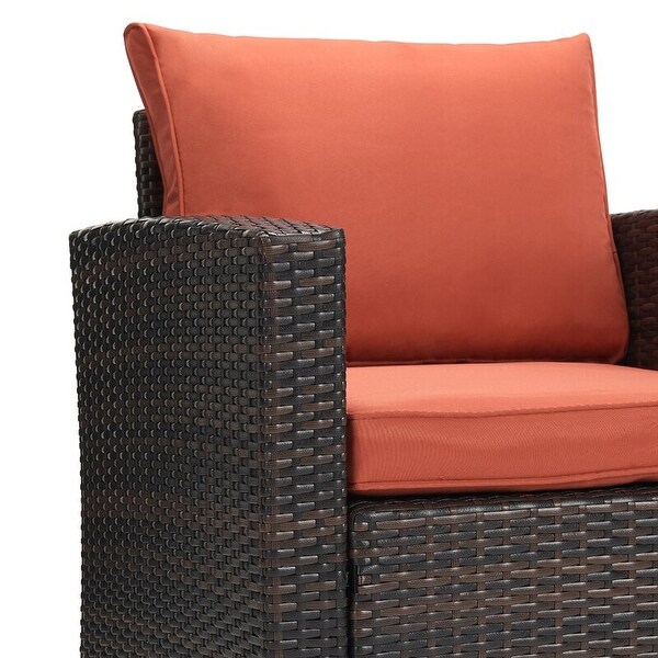 5piece Wicker Patio Conversation Furniture Set