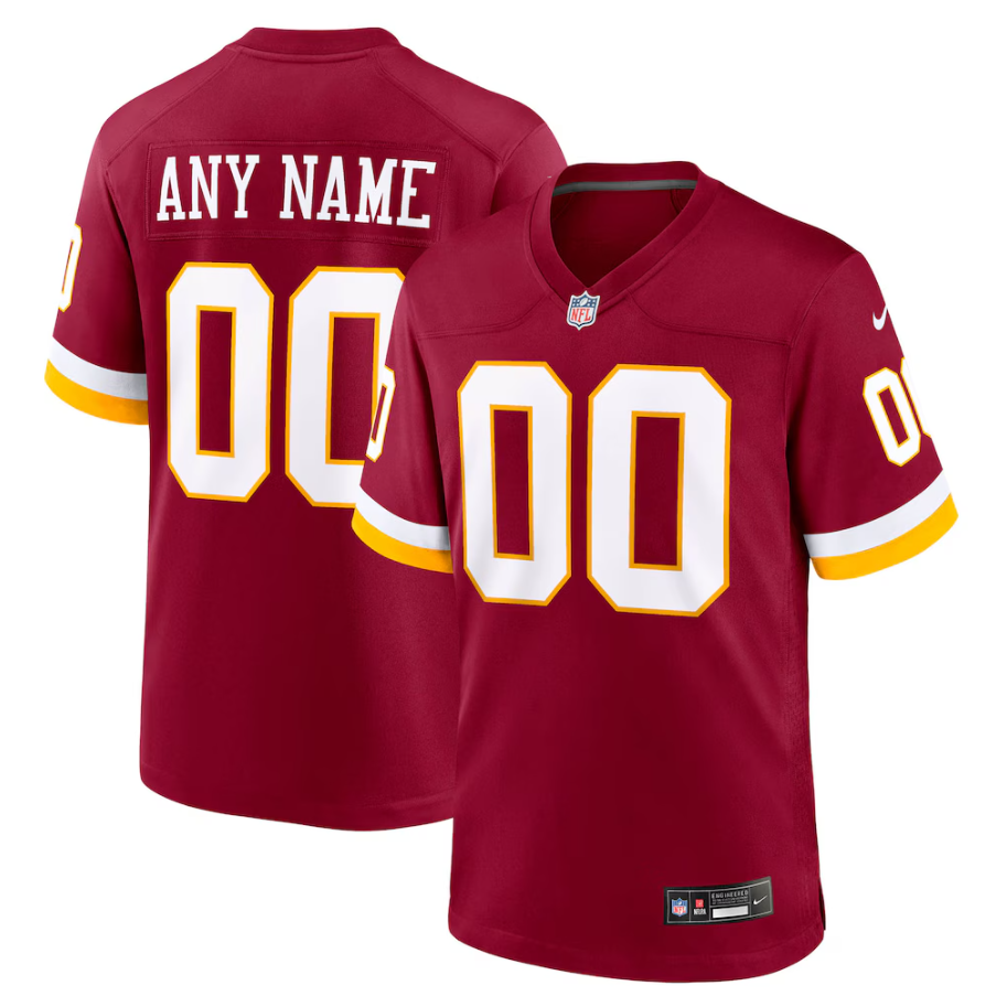 Men's Washington Commanders Burgundy Custom Game Jersey
