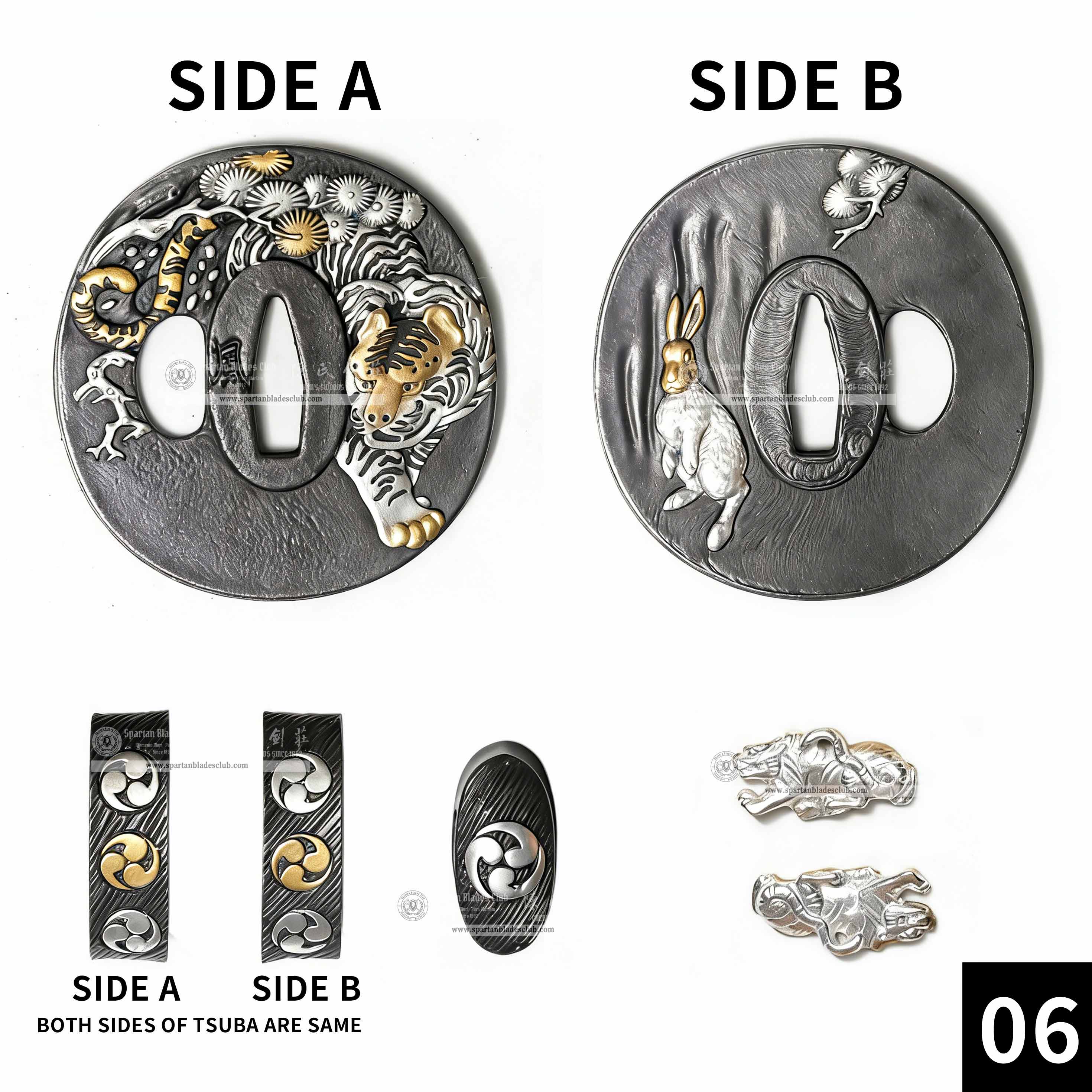 Custom Your Katana | Tiger | Complete Set Fittings (Brass Gilded) | Spartan Blades Club | CHEN'S SWORDS 1892 - Spartan Blades Club - 陳氏劍莊1892