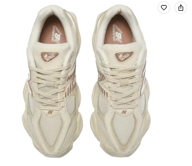 New Balance 9060 ZGC Beige White Casual Running Sneakers