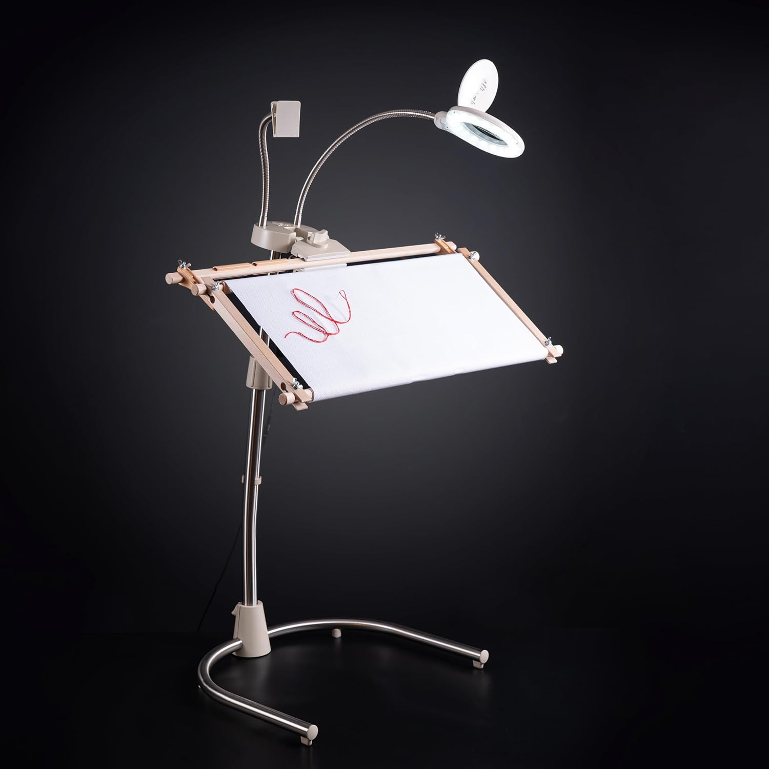 Company Stitchsmart Stand, Adjustable Embroidery Hoop Stand, Rotated Cross Stitch Stand, Hoop Holder, Hands Free Needlework Stand for Art Craft Sewing Projects,White