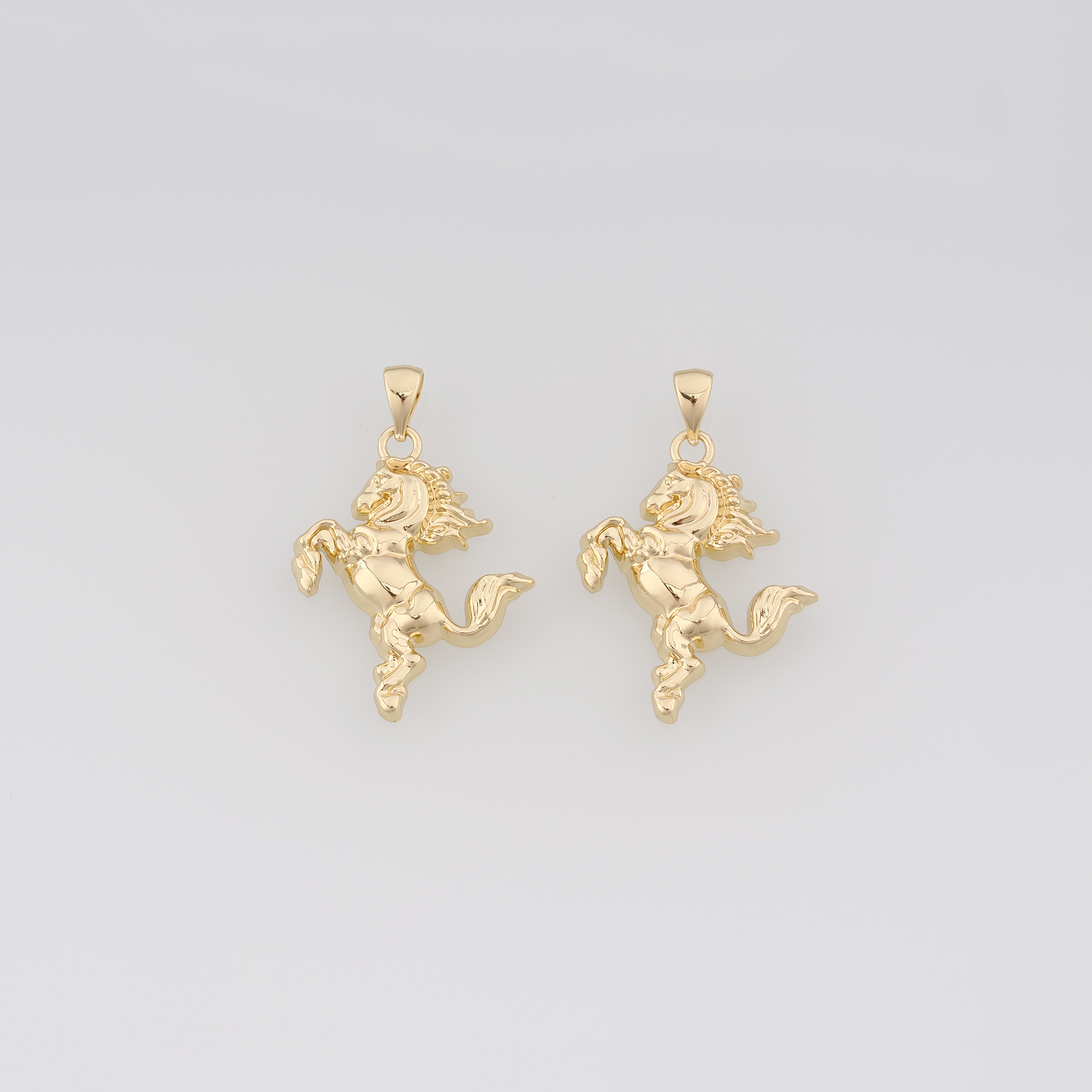 18K Gold Filled Horse Pendant,Horse Charm Earrings Necklace for DIY Jewelry Making Supply