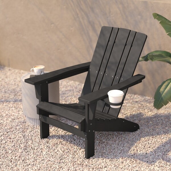 Commercial Grade AllWeather Adirondack Chair with Swiveling Cupholder