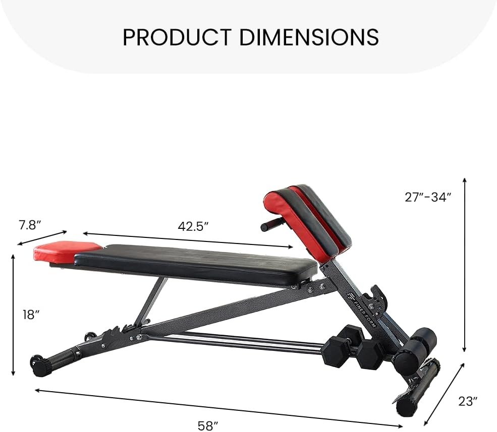 Multi-Functional Weight Bench for Full All-in-One Body Workout – Adjustable Workout Bench Press for Home Gym, Fitness equipment for Back HyperExtension, Roman Chair Exercise, Sit up