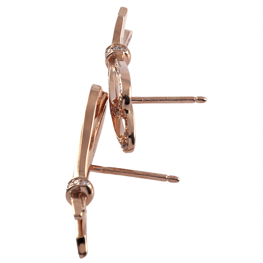 Tiffany & Co. Tiffany Bow Pave Diamond K18PG Pink Gold Earrings