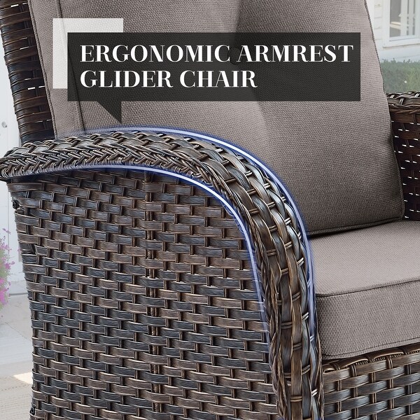 Pocassy Patio Swivel Rocker Chairs with Side Table