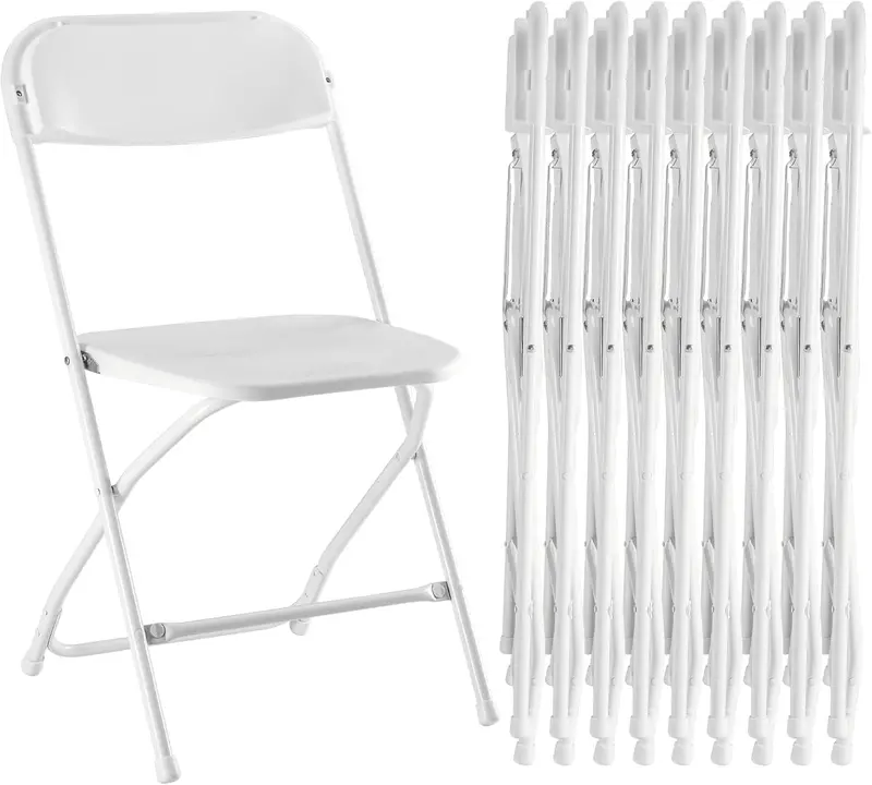 Sweetcrispy 12-Pack Premium Folding Chairs – Leather-Padded, Sturdy Metal Frame Design