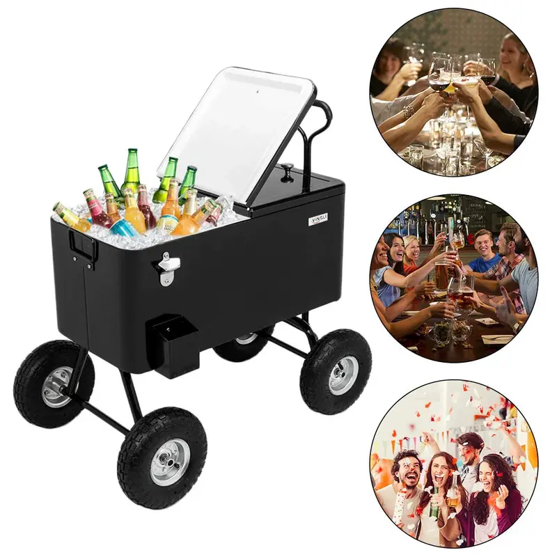 VINGLI 80-Quart Rolling Wagon Cooler – Insulated Ice Chest