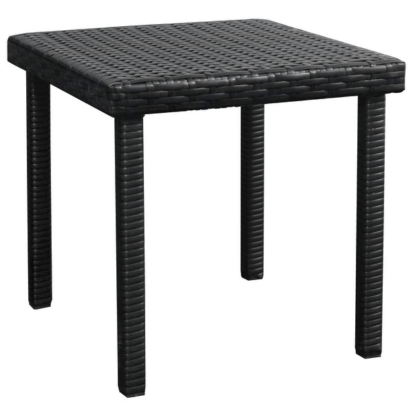 vidaXL Sun Lounger with Cushion and Table Poly Rattan Black
