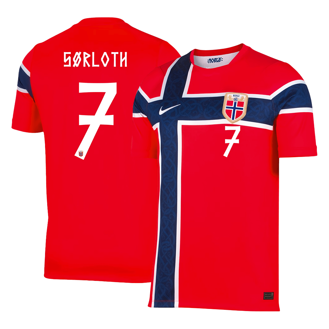SØRLOTH #7 Norway Home Soccer Jersey World Cup 2026