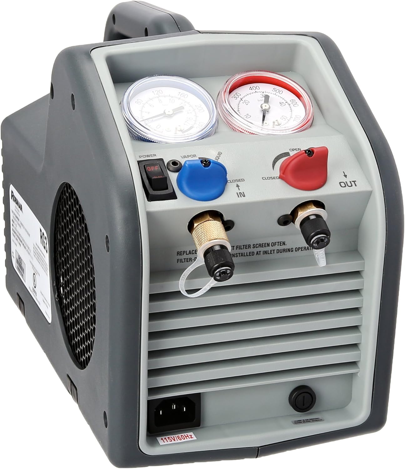 (RG3 Portable Refrigerant Recovery Machine – 115V, 60Hz, for Both Liquid and Vapor Refrigerant, White