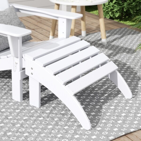 Polytrends Laguna Hdpe All Weather Outdoor Patio Foldable Ottoman