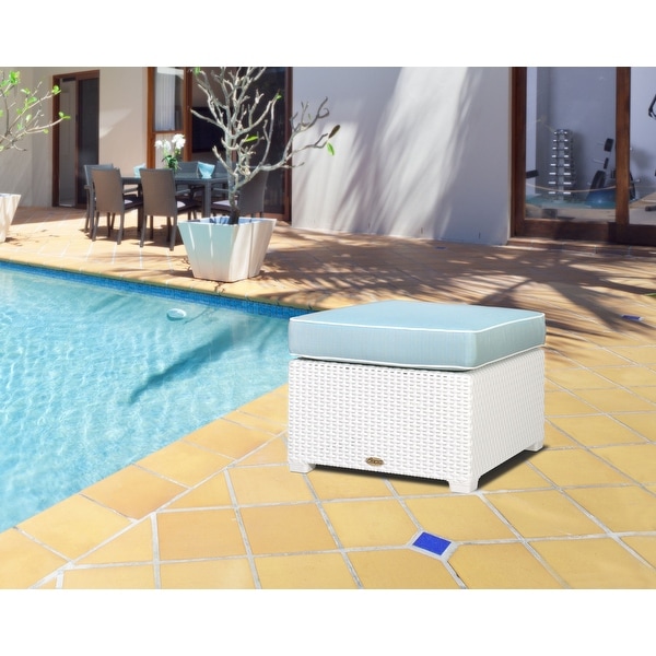 Magnolia Resin AllWeather Ottoman with Cushion